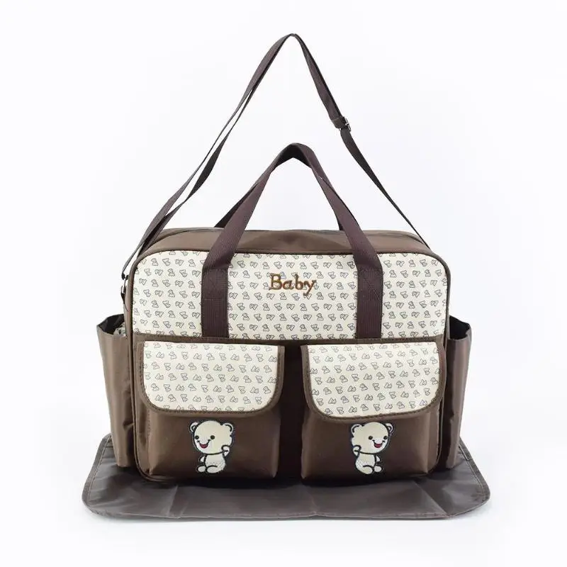 Сумка для детских подгузников мамы сумка большой емкости с милым медведем