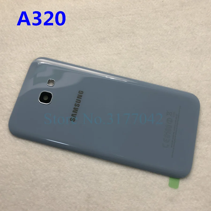 A320 blue SAMSUNG Back Battery Cover A320 A520 A720 For Samsung Galaxy A5 A3 A7 SM-A520F SM-A320F SM-A720F Back Rear Glass Case - Цвет: A320 blue