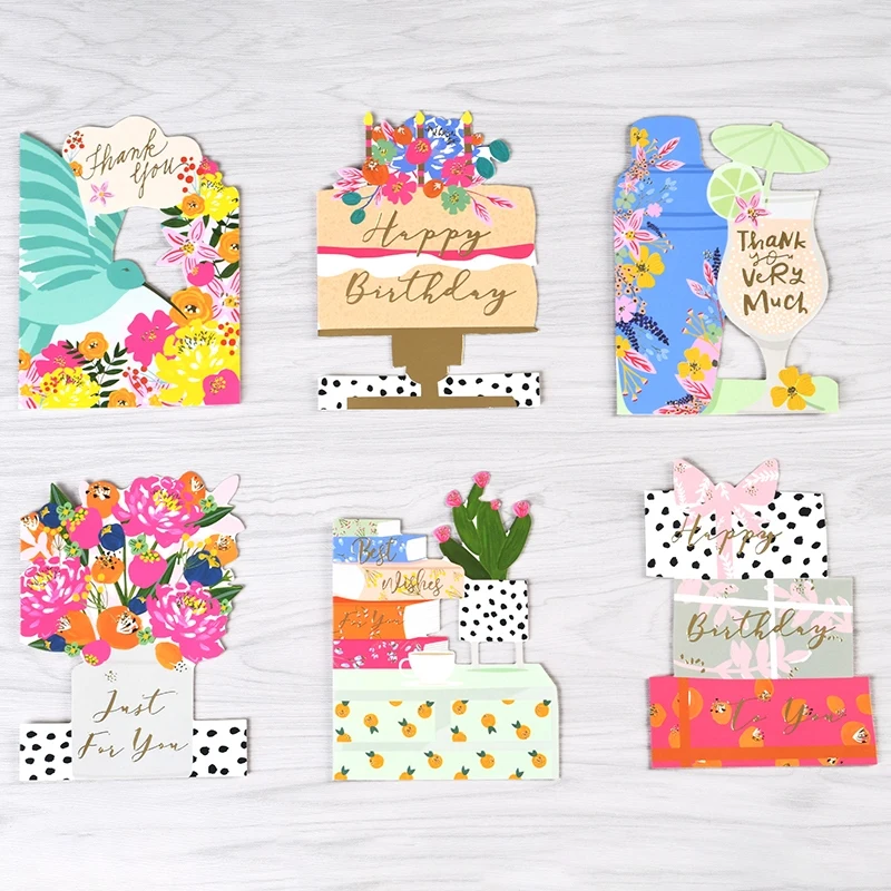 Креативная Подарочная открытка с цветочным рисунком для сообщений на день