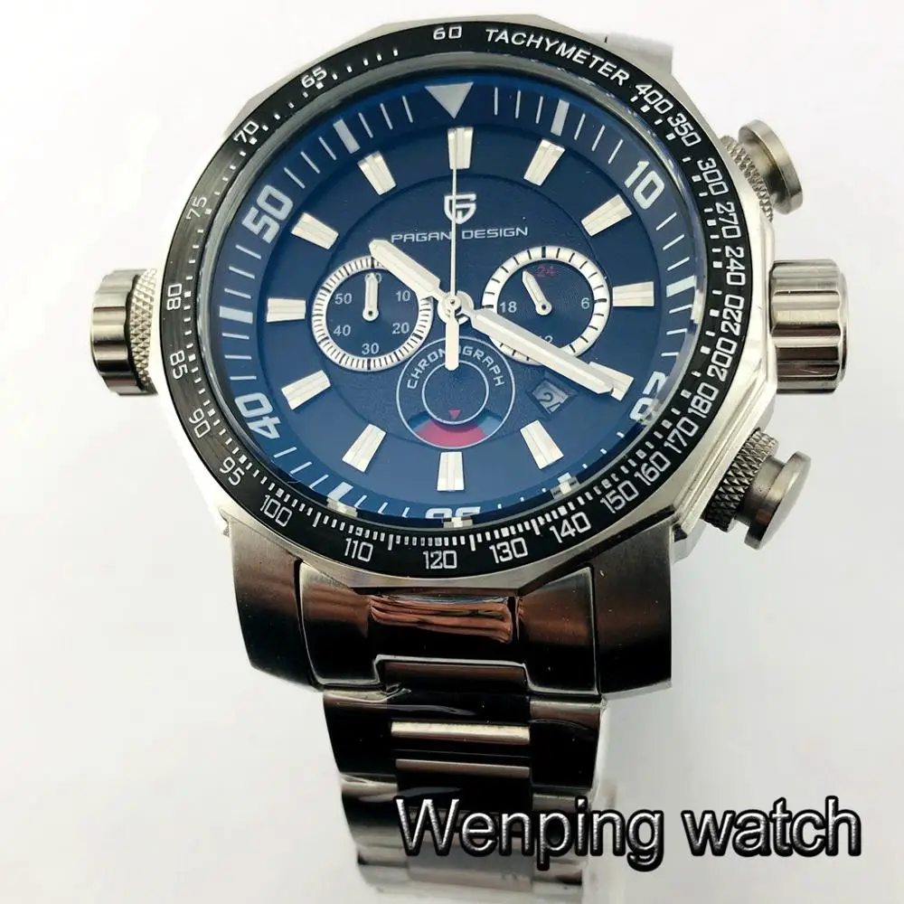 Pagani design 46 мм мужские трусы Топ Роскошные большие настенные часы Серебряный чехол