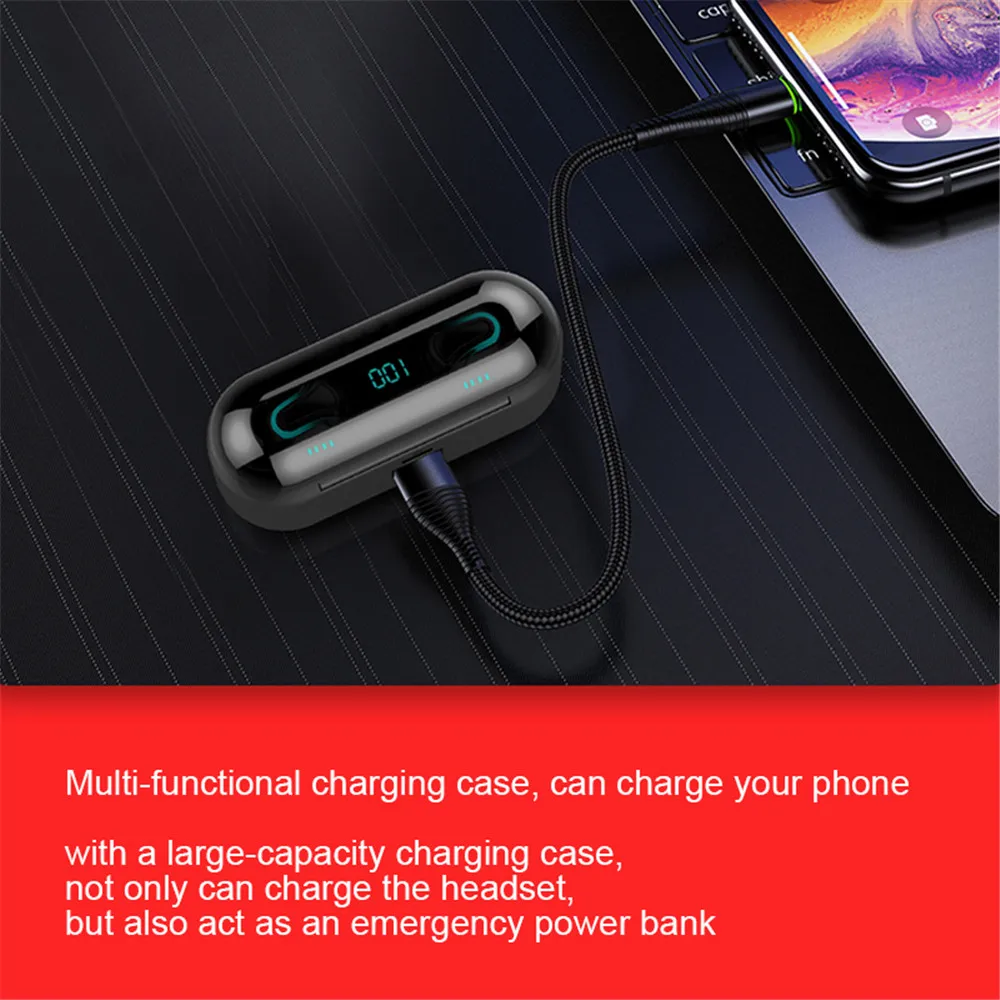 Q32-1, беспроводные наушники TWS Bluetooth 5,0, гарнитура, HD стерео гарнитура, HIFI, водонепроницаемые наушники с микрофоном, чехол для зарядки для iphone