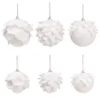 Рождественские шарики с белыми лепестками, праздничный декор, шар из блестящей пены для домашних животных, детские украшения сделай сам для рождественской елки, шарики, подвески, подарок