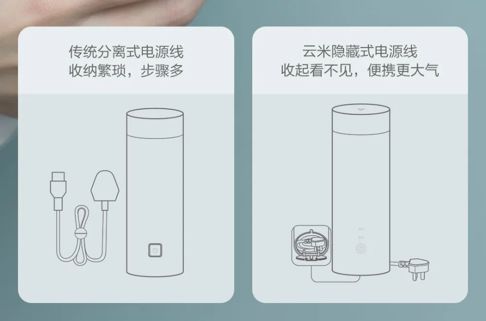 Xiaomi Viomi, электрическая чашка, портативная, 400 мл, бутылка, 304 нержавеющая сталь, чашка для чая, кофе, молока, порошка, дорожный чайник, Термокружка