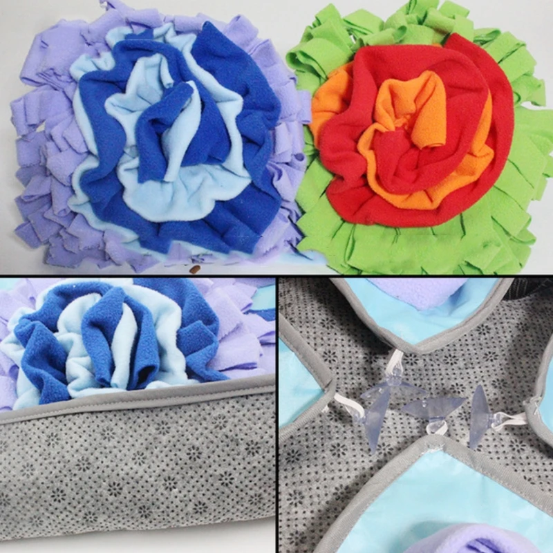 

50x50cm Pet Dog Snuffle Mat Nose Smell Training Sniffing Pad Slow Feeding Bowl LXAC