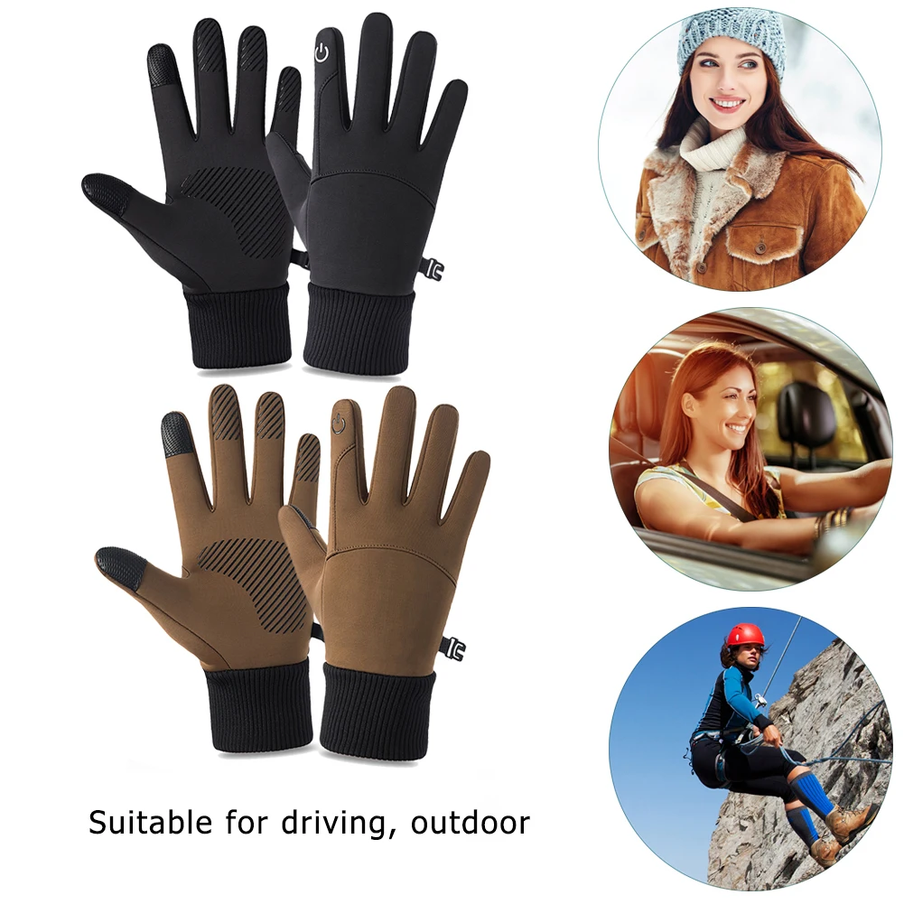 

Зимние велосипедные перчатки, велосипедные теплые перчатки с пальцами для сенсорного экрана, велосипедные перчатки, женские и мужские водо...