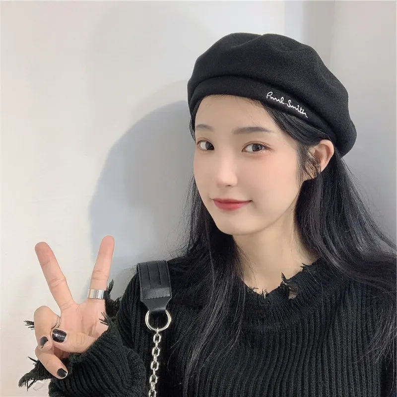 Тонкий ретро-берет для девушек на весну и лето Корейская версия однотонной милой