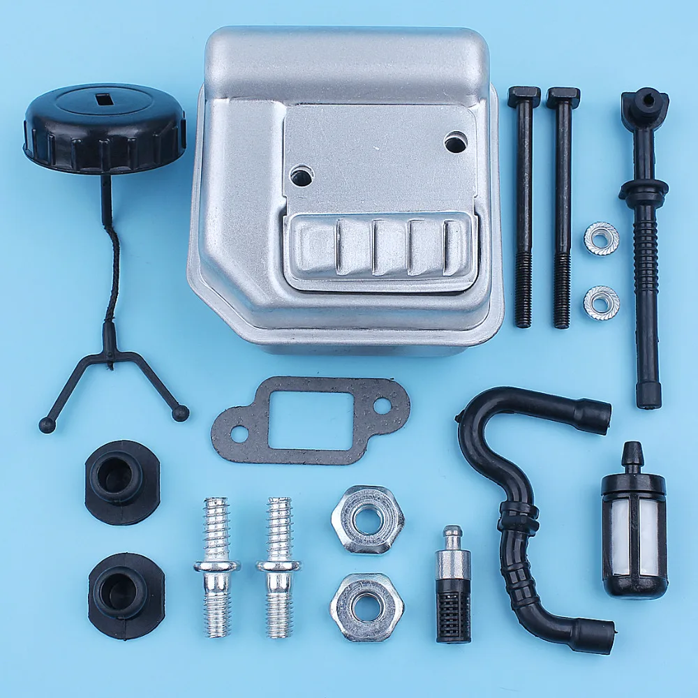 

Muffler Exhaust Silencer Kit For Stihl 018 MS180 017 MS170 MS 180 170 MS180C MS170C Chainsaw Bar Stud Nut Fuel Oil Filter Line