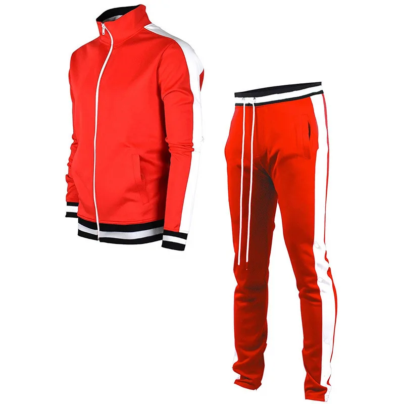 

Striped Fashion Tracksuit Set Men 2021 Brand New Sweat Suit Mens Sport Set Seatshirts Sweatpants 2 Pieces Jogger Track Suit XXXL