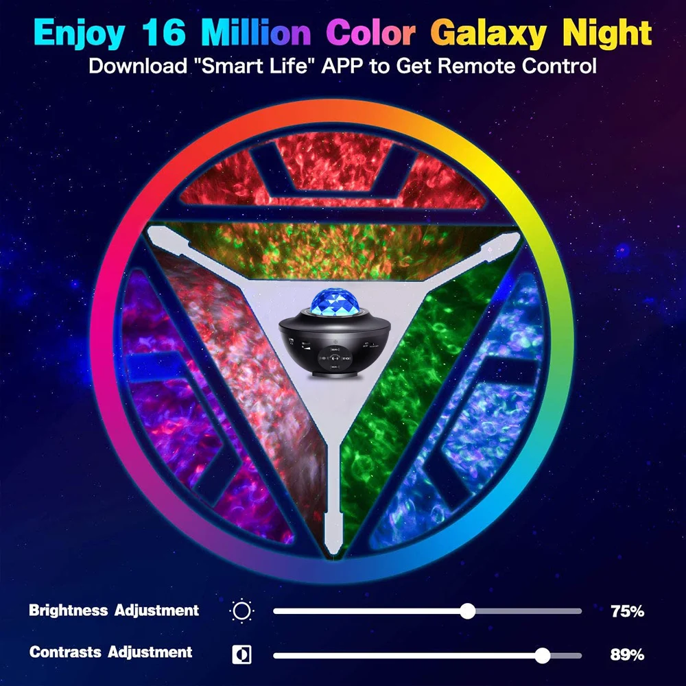 Bluetooth Music Led Projection Lamp Remote Control Wifi Smart Star Projector Light Starry Sky D30 | Лампы и освещение