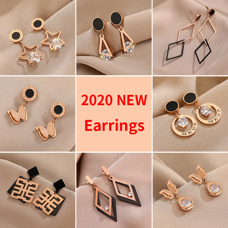 Серьги из титановой стали новинка 2020 темпераментные Геометрические Квадратные