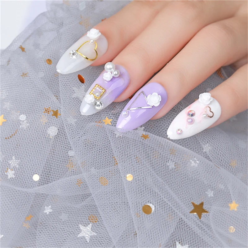 

1Pack Nail Decoration Nail Art Rhinestones Set Rhinestones Studs Artificial Pearls Round Stones Beads Flakes