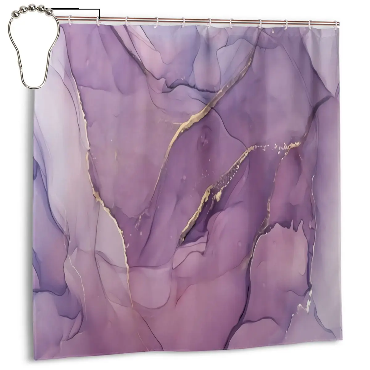 Душ Шторы s Современная Абстрактная живопись Мрамор Фиолетовый Золото