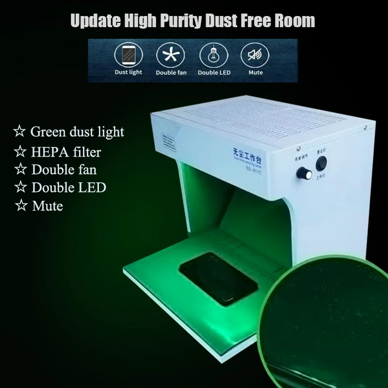 

Big Super Clean Dust Free Room With HEPA Filter High Temp Silicone Rubber Work Pad Cleaning Room Mobile Phone Repair Tools