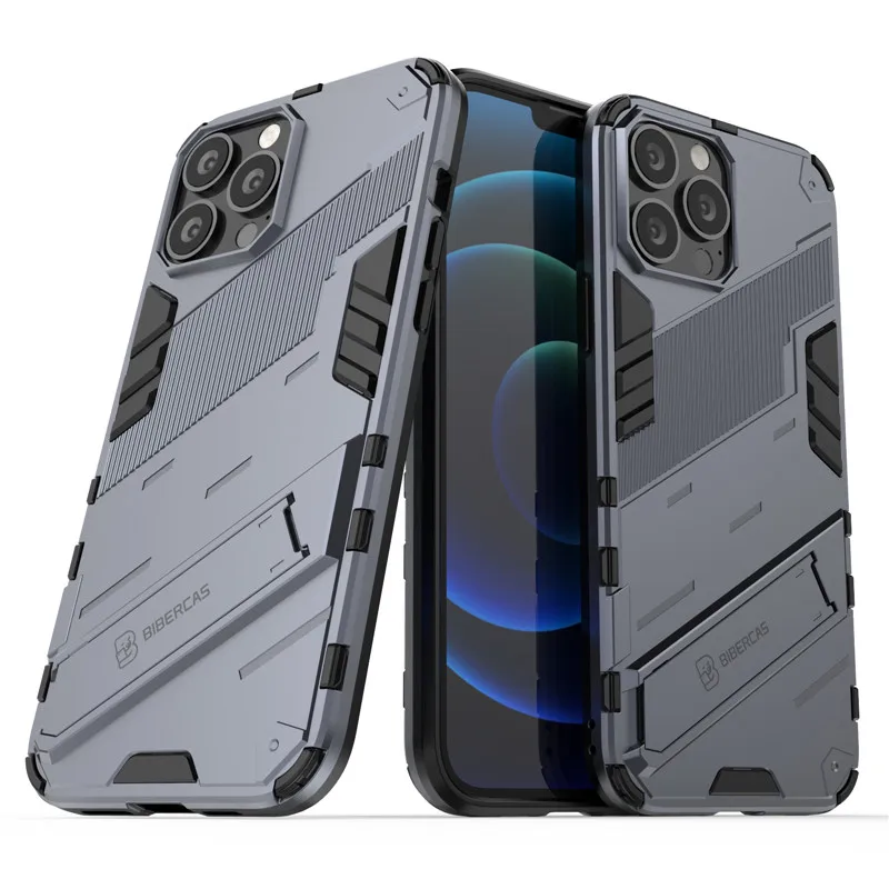 Phone Case For iPhone 13 Pro Max Case For iPhone 13 12 11 Pro Max Cover Hard PC Bracket Shockproof Case For iPhone 13 Bumper 