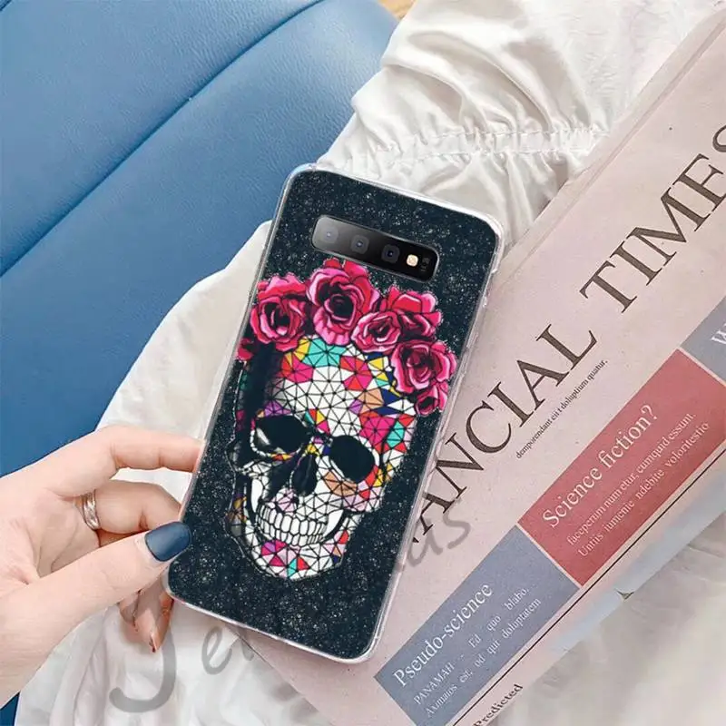 Чехол для телефона с изображением черепа и розы чехол Samsung Galaxy S5 S6 S7 S8 S9 S10 S10e S20 edge