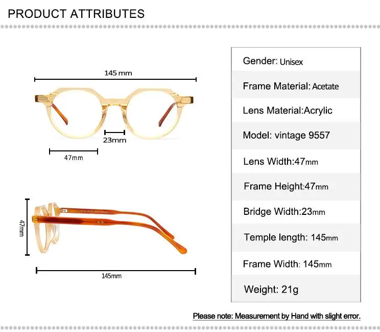 

Brand Designer Acetate Glasses Frame Vintage Men Full Rim Optical Eyewear Goggle Clear Lens Fashion Myopia Eyeglasses Women