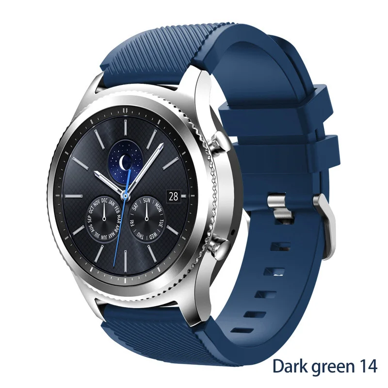 Dark green 14 20 22 мм ремешок для часов Galaxy watch 46 мм 42 мм active 2 samsung gear S3 Frontier ремешок huawei watch GT ремешок Amazfit bip 47 44 40 - Цвет ремешка: Dark green 14