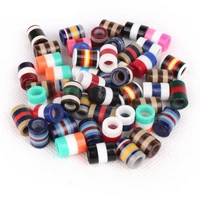 20 100 pcsset colorful transparent resin dreadlock beads stripes pattern hair braid dread cuff clip braiding styling tool