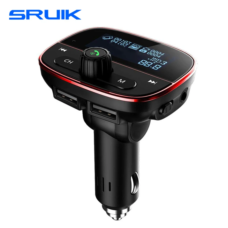 Автомобильный MP3-плеер передатчик 1,77 дюймов ЖК-дисплей Bluetooth fm-передатчик Hands-Free вольтметр автомобильный комплект TF карта AUX USB аудио адаптер