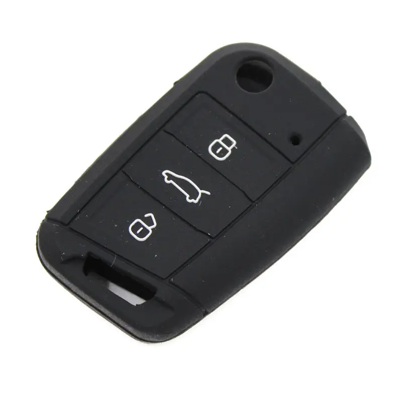 

Black Silicone Cover fit for VOLKSWAGEN Golf MK7 SKODA Octavia Flip Remote Key FOB