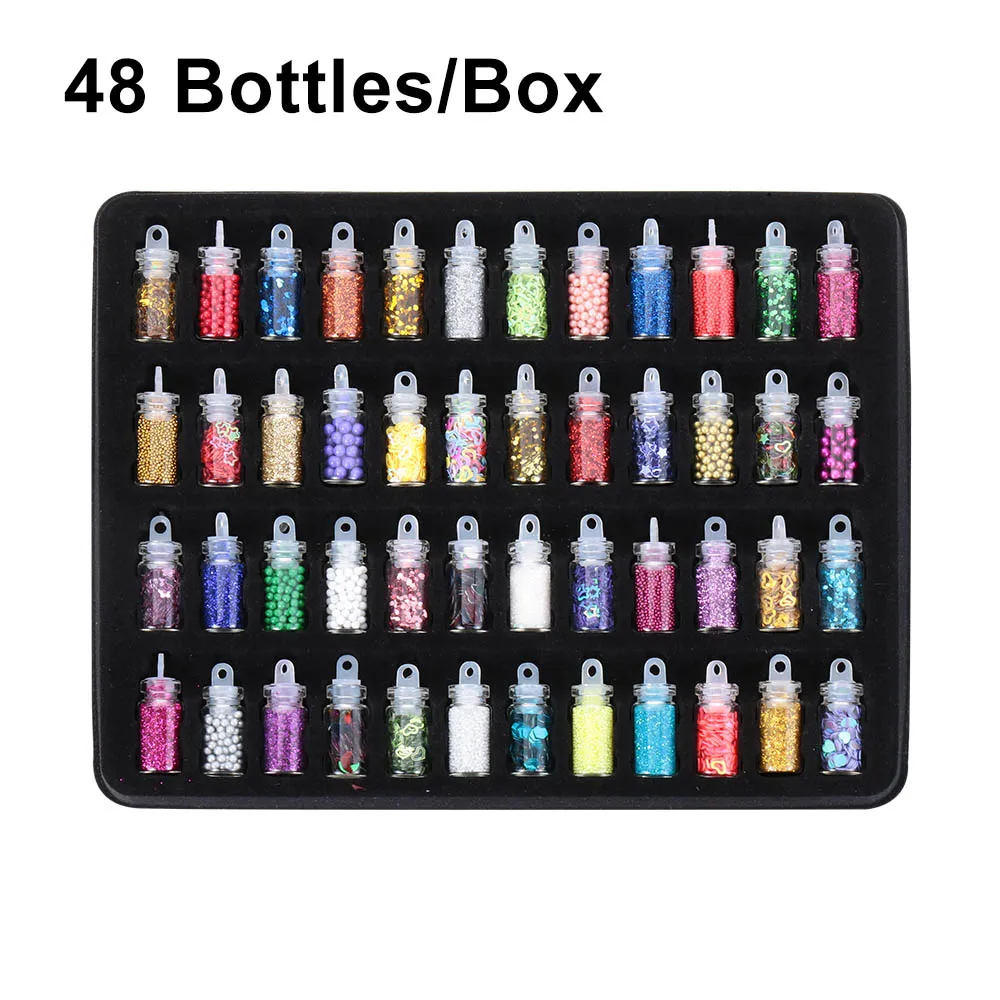 48 бутылок/коробка блестки для украшения ногтей | Дом и сад