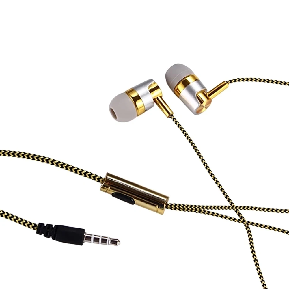 

3.5mm Wired In-ear Stereo Music Earphone Earpiece Hands-free Mic for Smart Phone