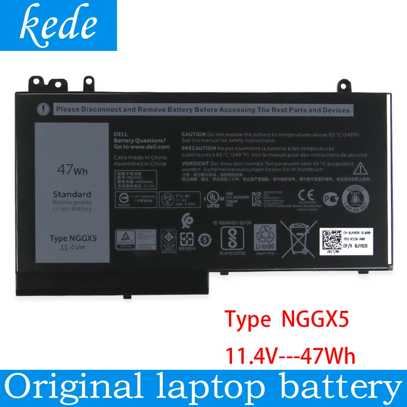 Kede оригинальный NGGX5 Аккумулятор для ноутбука DELL Latitude E5270 E5470 M3510 E5570 E5550 JY8D6 954DF 0JY8D6 11