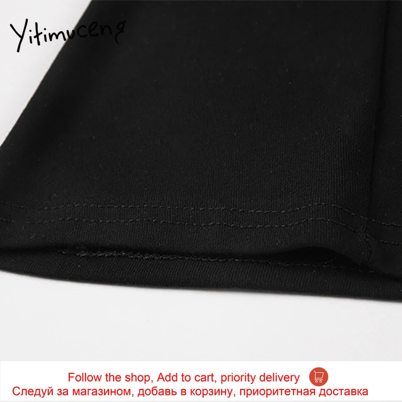 

Yitimuceng Black Dresses For Women Summer Split Fork Slim High Waist A-Line Square Collar 2021 Fashion New Office Lady Dress