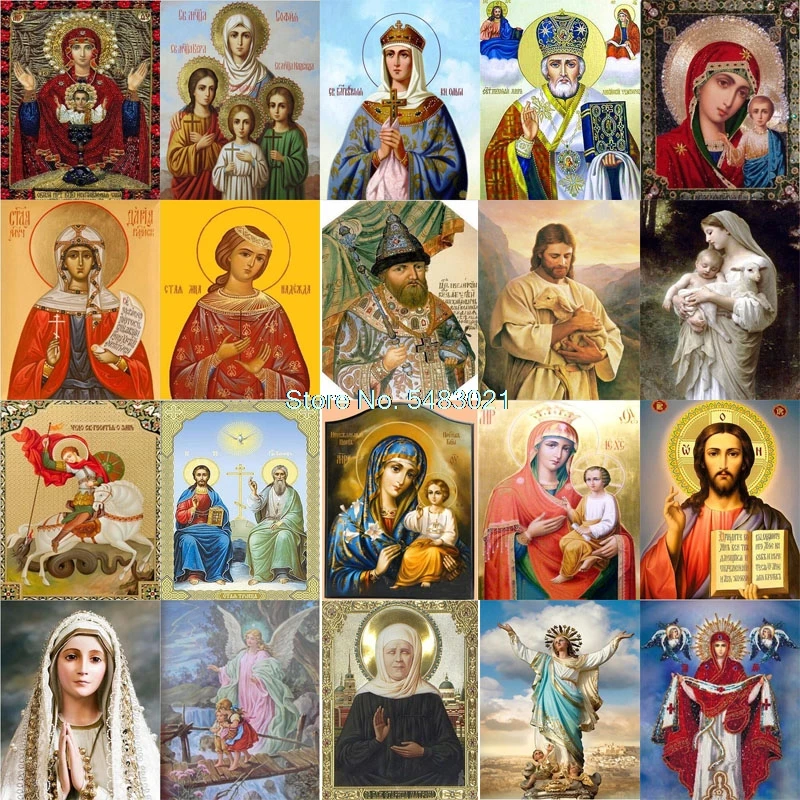 Иконы бусины DIY картинки для раскраски по номерам с цветами рисования