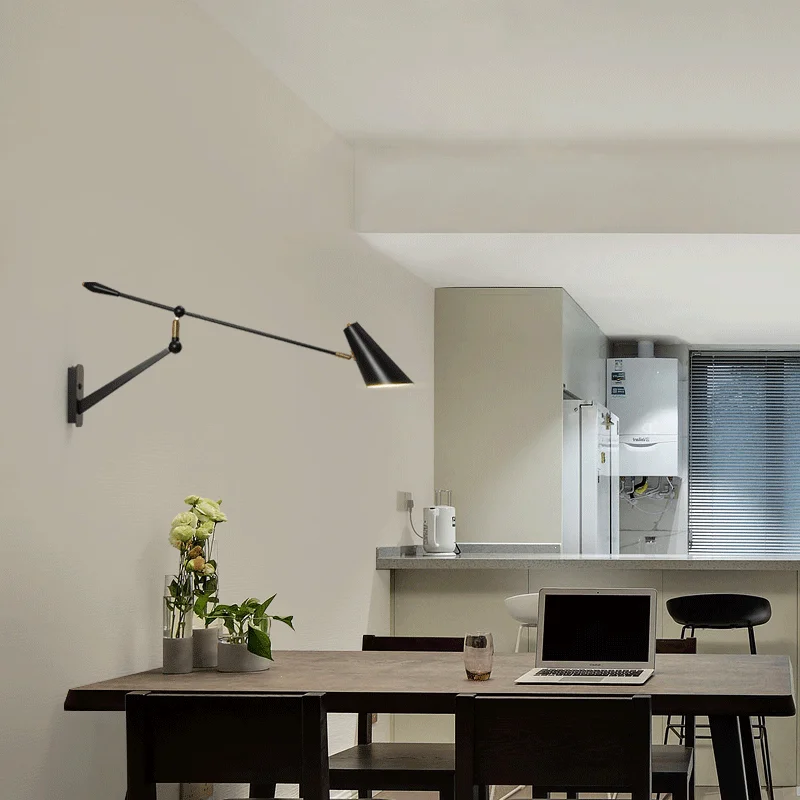 Настенная лампа с длинным полюсветодиодный для ресторана в скандинавском стиле