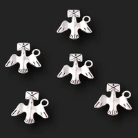 10pcs silver plated cute messenger pigeon pendant bracelet earrings metal accessories diy charms for jewelry crafts making a2320