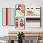 Скандинавский ретро геометрический выставочный плакат баухаус абстрактная линия Холст Картина Настенная Художественная печать картина для гостиной домашний декор