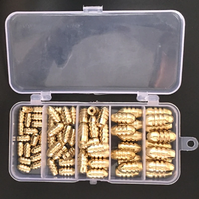 

82 Pieces of Luya Threaded Copper Pendant Set Fishing Box Fish Pendant Fishing Gear Gadgets