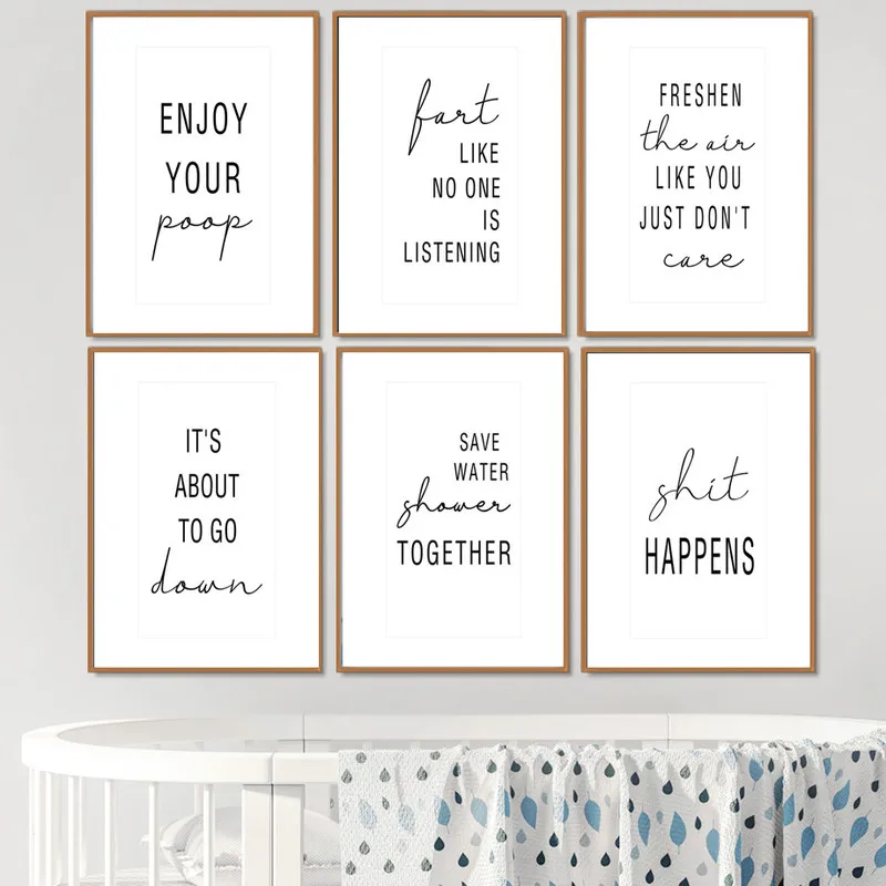 Современный настенный постер для ванной комнаты, холст без рамы с рисунком, Настенный декор для ванной, бара, паба