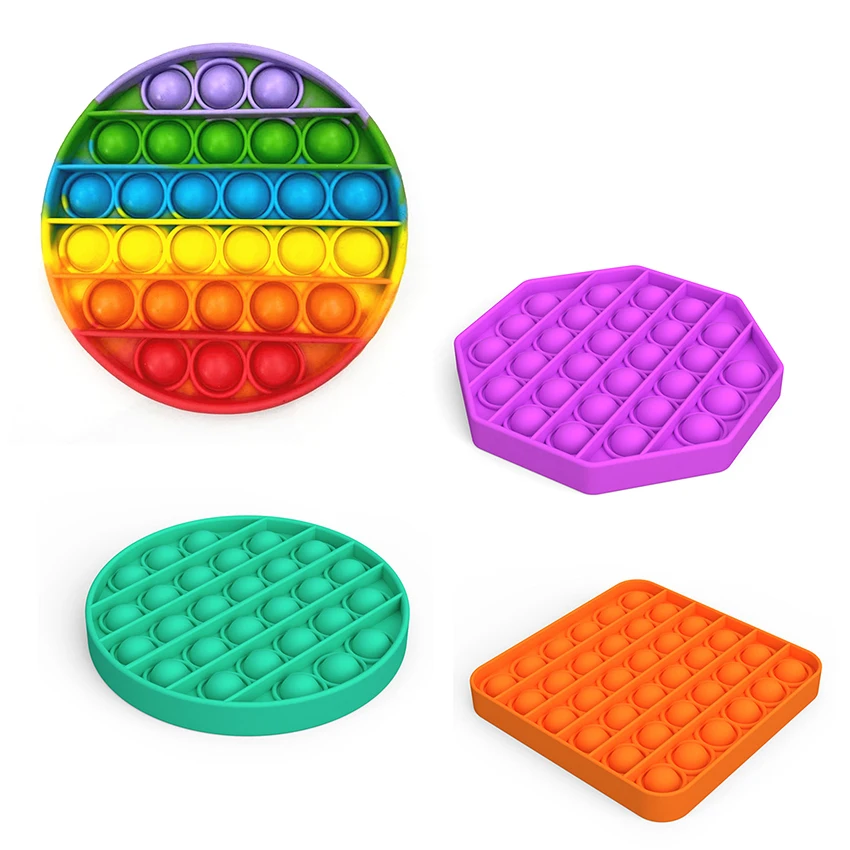 

colourful Push Pops Bubble Sensory Toy Autism Need Squishy Adult Child Funny Popit Anti-stress Pop It Fidgets Stress Reliver Toy