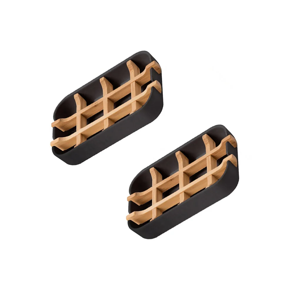 

2Pcs Creative Soap Draining Tray Detachable Bamboo Drainage Soap Container