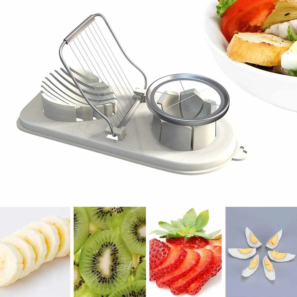 

CNCF Store Slicer Heavy Duty Cutter 2 in 1 Stainless Steel Cutting Wires Multi Purpose Fruit Dicer Wedger