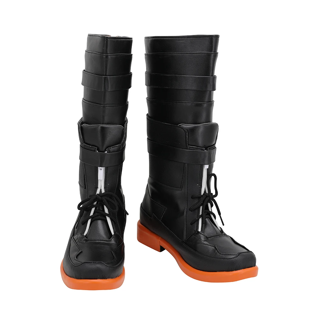 Черные кожаные ботинки для косплея по индивидуальному заказу любого размера