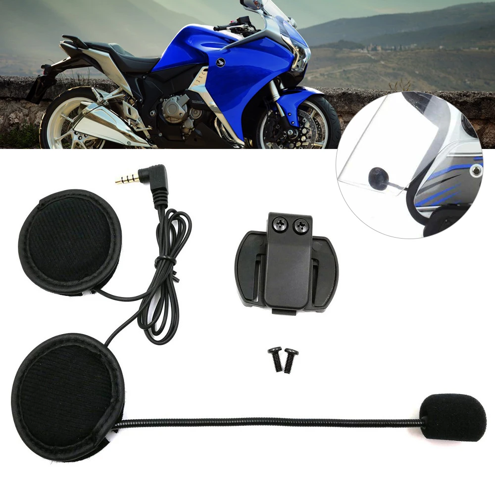

2 шт., 3,5 мм зажим для микрофона, гарнитуры, шлема V4 V6 Pro мотоциклетного bluetooth-совместимого переговорного устройства