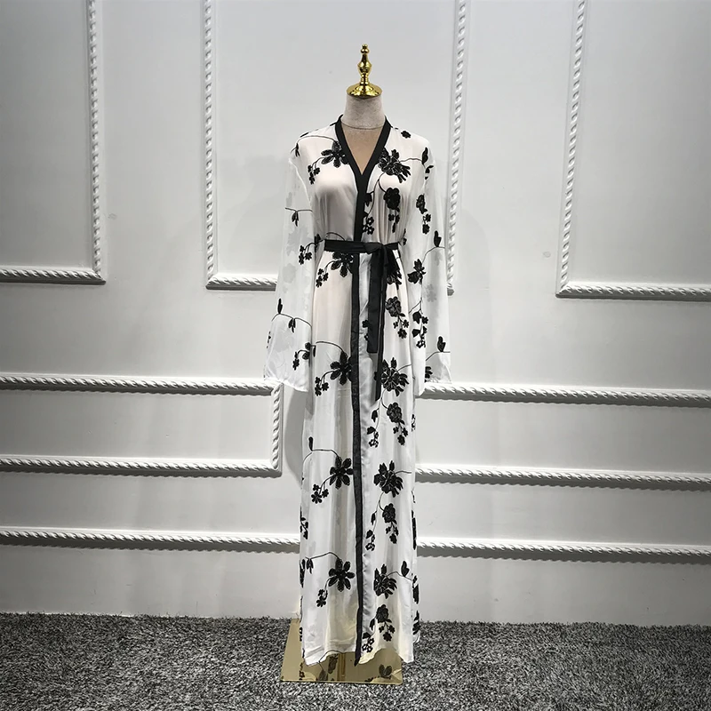 Шифоновое кимоно Дубай Abaya мусульманский хиджаб женское платье Женский кафтан