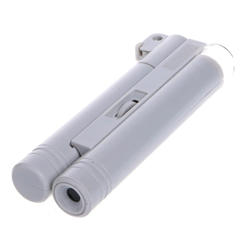 

100X Zoom Handheld Microscope LED Light Jewelry Magnifier Lens Loupe Pocket New