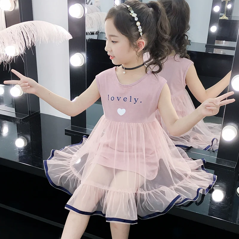 

Princess dress girls children birthday party clothing children's tulle fabric summer fashion new girls dress clothing wholesale