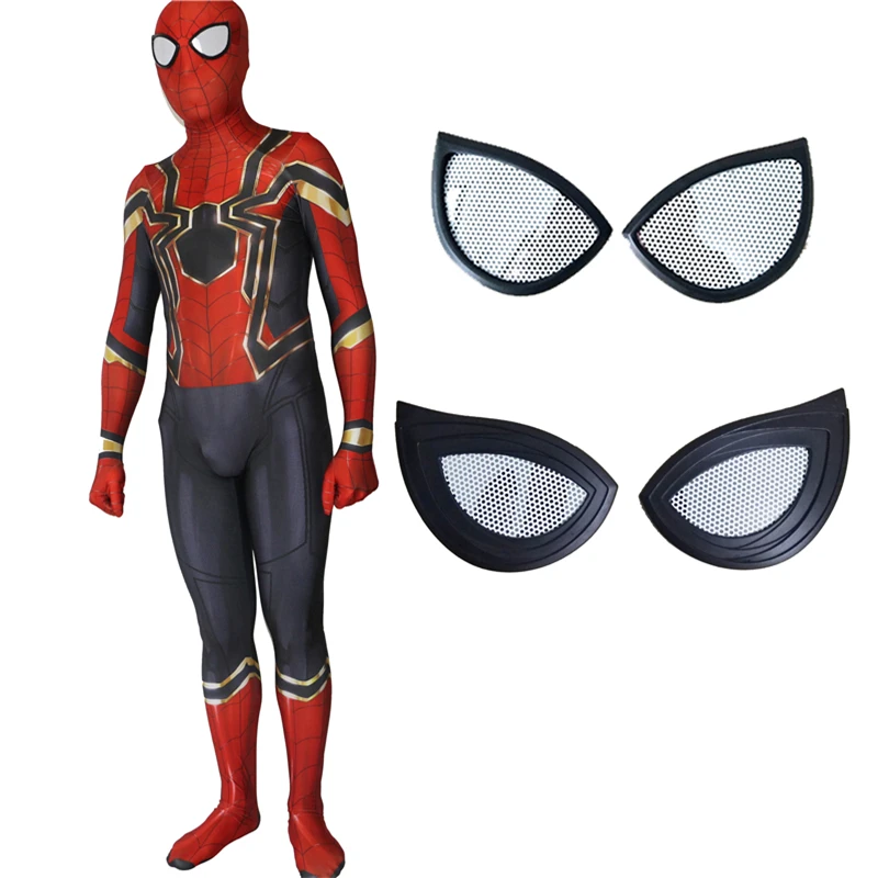 Человек паук костюм аниме для косплея зентай Железный супергерой комбинезон