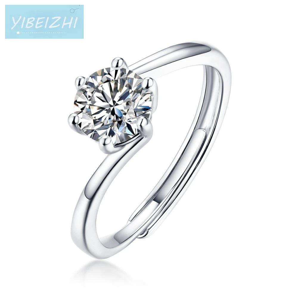 

The New moissanite twilight ringen dames arm ring 925 sterling silver pass diamond brilliant test cut 1 carat 6.mm stone rings