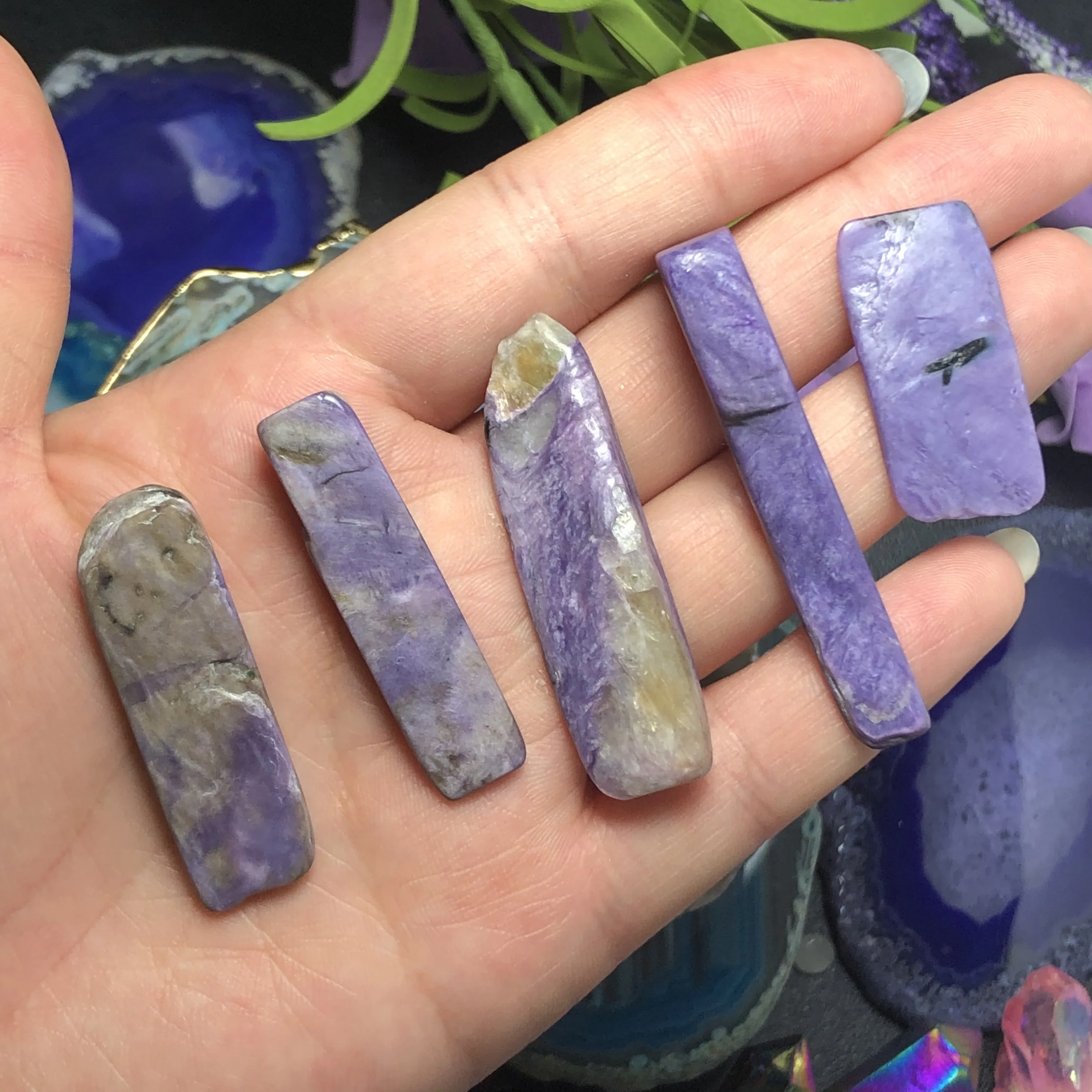 5 шт красивый Природный чароит кристалл куб сырой драгоценный камень