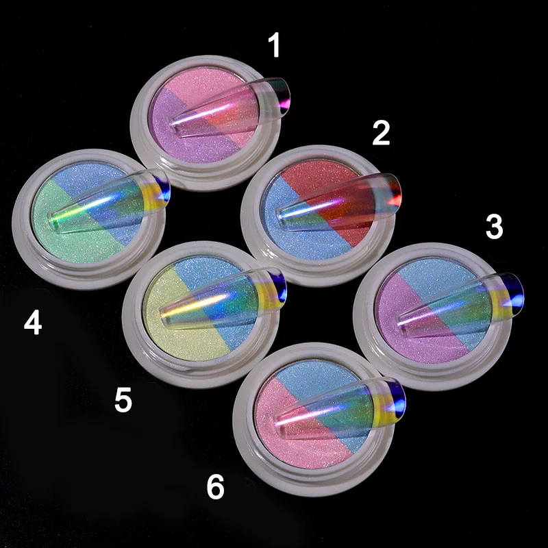 

2019 Magic Mirror Aurora Effect Dip Pigments Manicure Polishing Pearl Dust Nail Decor