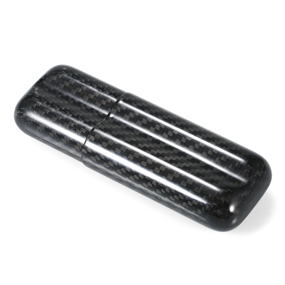 Новинка черный чехол для 2 сигар из углеродного волокна держатель портативная