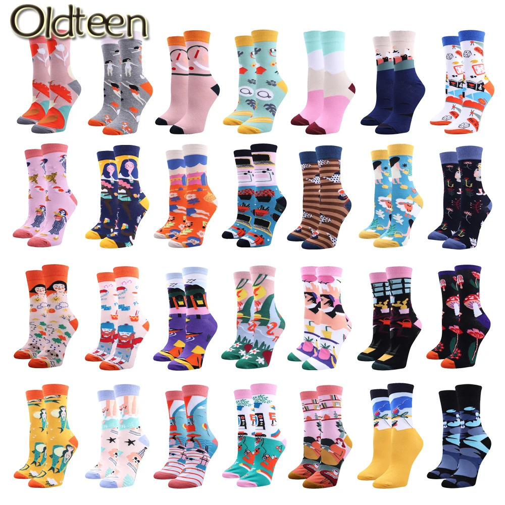 Женские носки новые зимние теплые модные креативные в стиле хип хоп Веселые