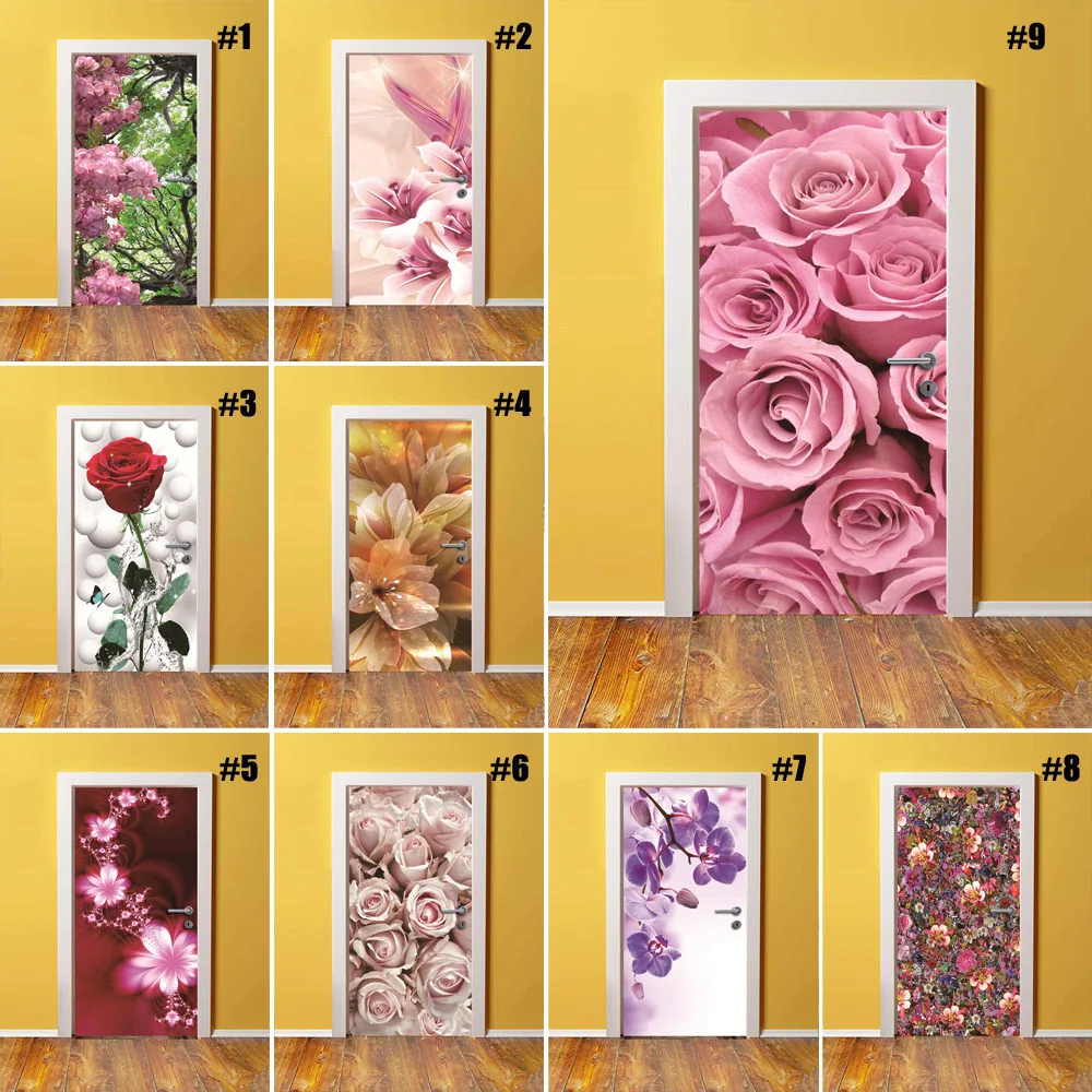 Креативная настенная дверь с романтическими цветами дверная оболочка для детей