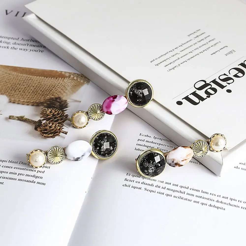 В Корейском стиле модная обувь Смола мрамор заколки для волос Заколки женщин с